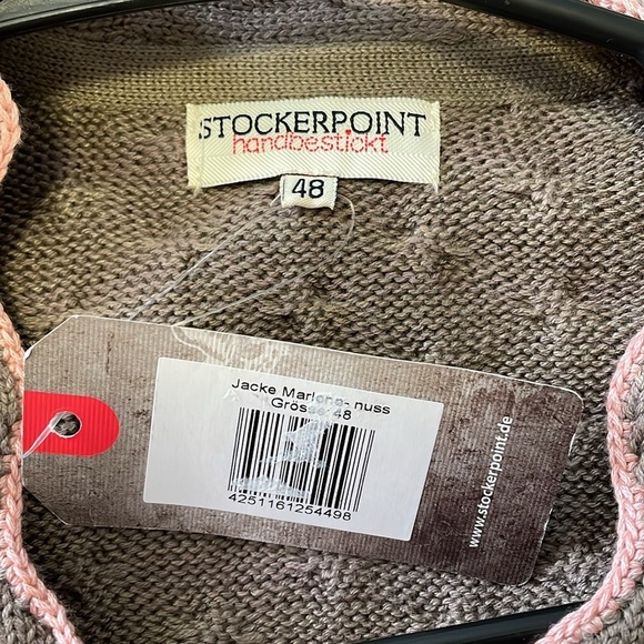 STOCKERPOINT Handbestickt Floral Embroidered Cardigan Cable Knit Sweater 48 - Picture 3 of 6